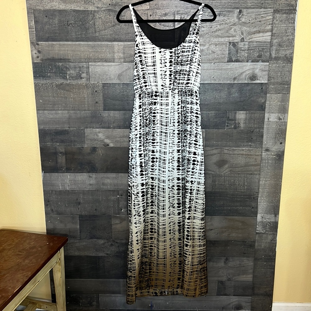 Like Mynded White Black and Brown Maxi Dress